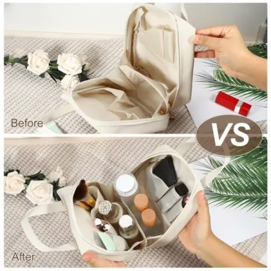 Unique Bargains Travel Portable Large Capacity Makeup Bag image {1}