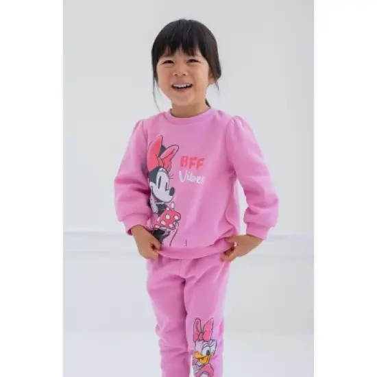 Disney Princess Minnie Mouse Winnie the Pooh Rapunzel Eeyore Piglet Fleece Sweatshirt and Pants Set Infant to Little Kid image {1}