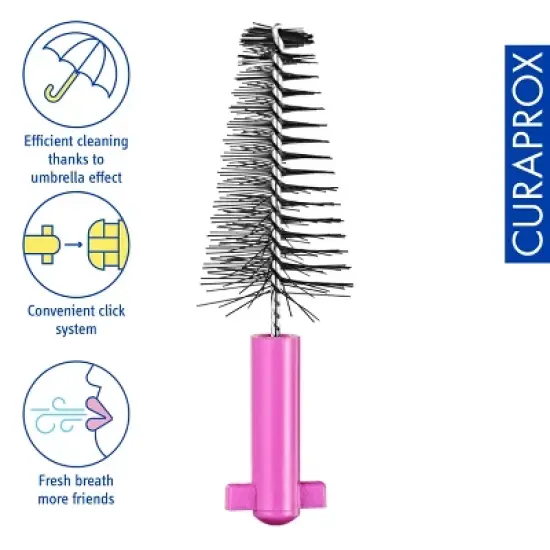 Curaprox Black is White Carbon M Interdental Brush Refills, 4-Pack for Deep Cleaning Between Teeth image {2}
