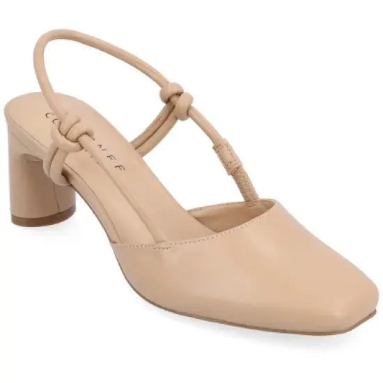 Journee Collection Womens Margeene Sling Back Covered Block Heel Pumps image {12}