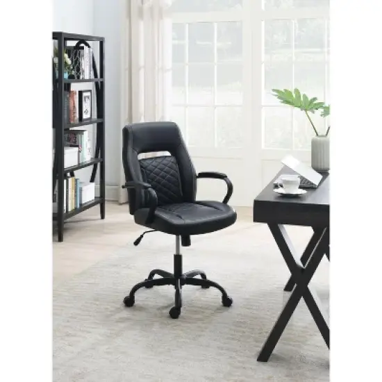 CAVINAS Adjustable Office Chair with Wheels,Modern Ergonomic Gaming Chair,Faux Leather Swivel Desk Chair for Adult,Student image {6}