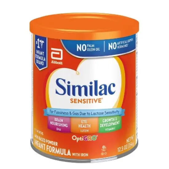 Similac Sensitive For Fussiness and Gas Powder Infant Formula - 12.5oz image {4}
