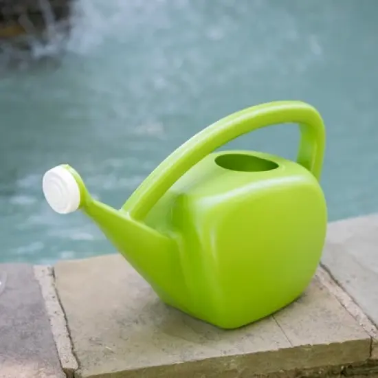 Root & Vessel Mid Century Modern Plastic Watering Can, Green, 2 Gallon image {1}
