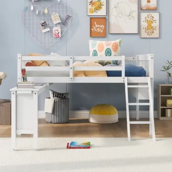 Loft Bed With Removable Desk and Cabinet - ModernLuxe image {1}