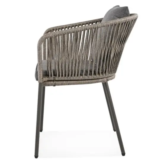 FIONECA 7-Piece Outdoor Patio Dining Set with Acacia Wood Tabletop & Metal Frame, All-Weather Chairs for Garden, Backyard, Balcony &uml;C Grey image {11}