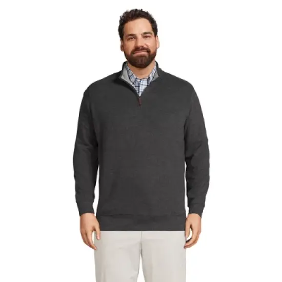 Lands' End Men's Bedford Rib Quarter Zip Sweater image {15}