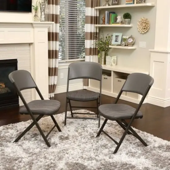 4pk Padded Commercial Grade Folding Chair Gray - Lifetime image {8}