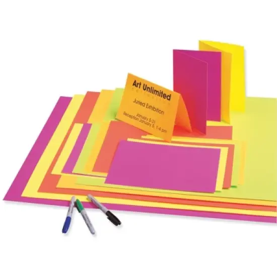 Pacon 12 Pt Railroad Board, 22 x 28 Inches, Assorted Hot Colors, 50 Sheets image {1}