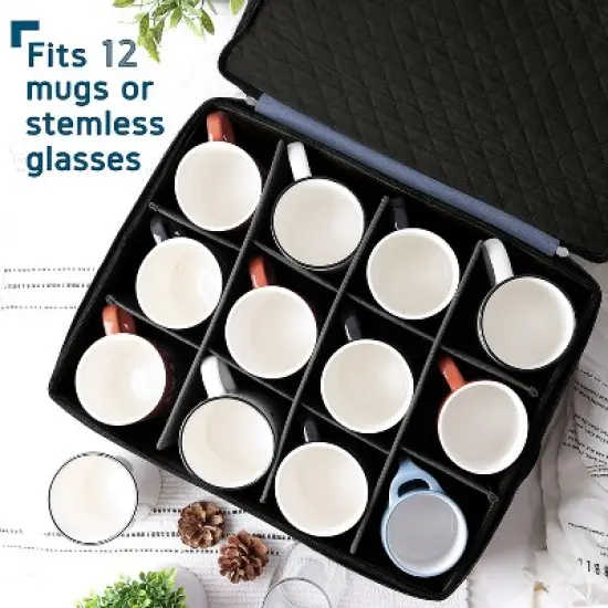 StorageBud Fine China Storage Containers, Durable Dinnerware Storage Set, Hard Shell Quilted Dish Storage Boxes with Felt Dividers image {2}