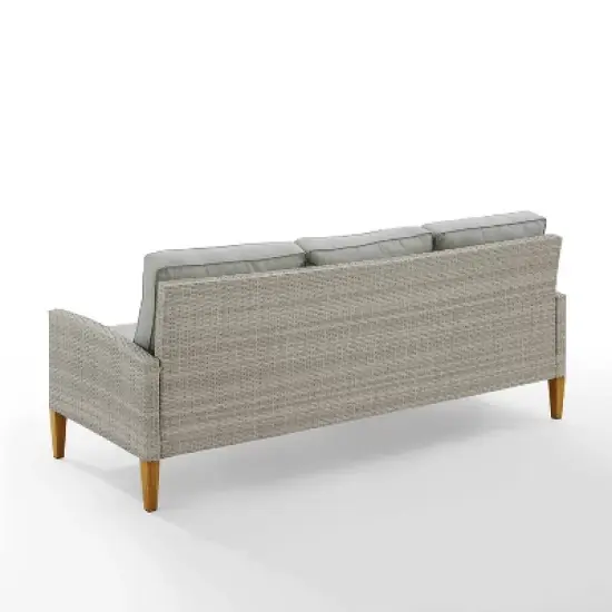 Capella Outdoor Wicker Sofa - Gray/Acorn - Crosley image {3}