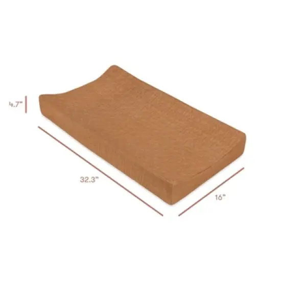 Babyletto Burnt Sienna Quilted Muslin Changing Pad Cover, GOTS Certified Organic Cotton image {5}