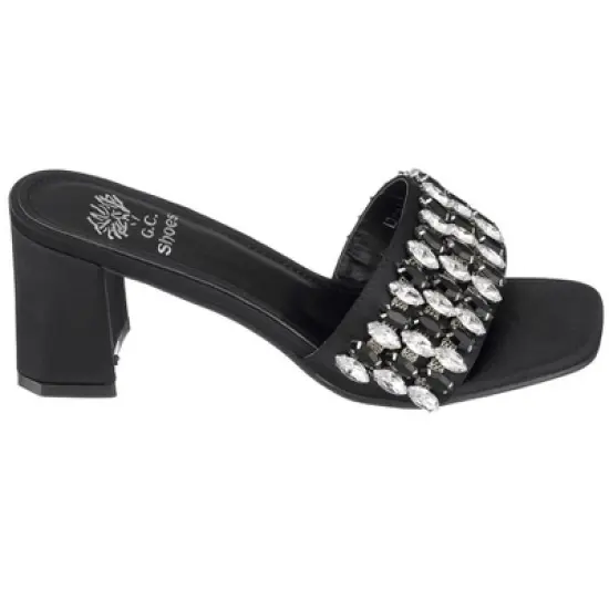 GC Shoes Drais Rhinestone Block Heel Sandals image {1}