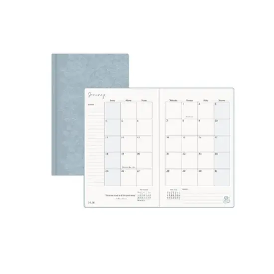Morris & Co. by Blue Sky 5"x8" 2026&nbsp;Weekly/Monthly Bookbound Planner Hardcover Debossed Chrysanthemum Blue image {3}