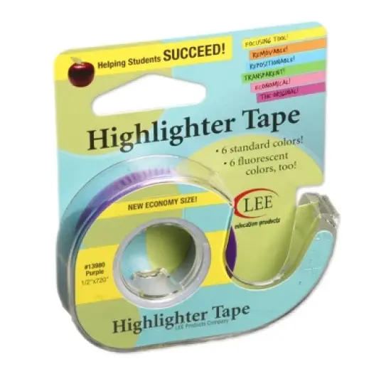 6pk Removable Highlighter Tape Purple - Lee Products image {1}