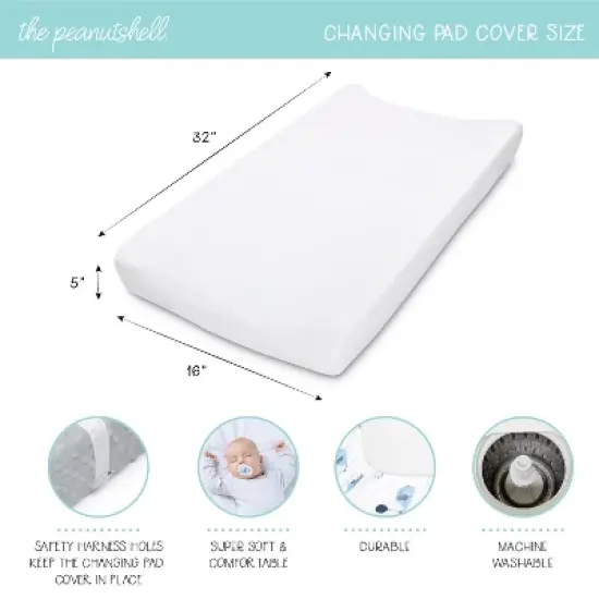 The Peanutshell Changing Pad Cover for Baby Boys, Green Dino Minky, Green image {5}