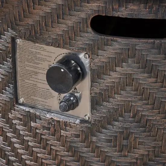 Meyer Outdoor Circular Lightweight Concrete Fire Pit - Brown - Christopher Knight Home image {4}