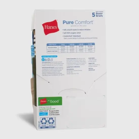 Hanes Boys' 5pk Pure Boxer Briefs - Colors May Vary image {2}