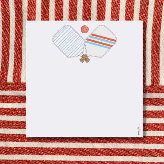 Pickleball 6" x 6" Square Notepad by Ramus & Co (100 Heavyweight Tear-Off Sheets) image {3}