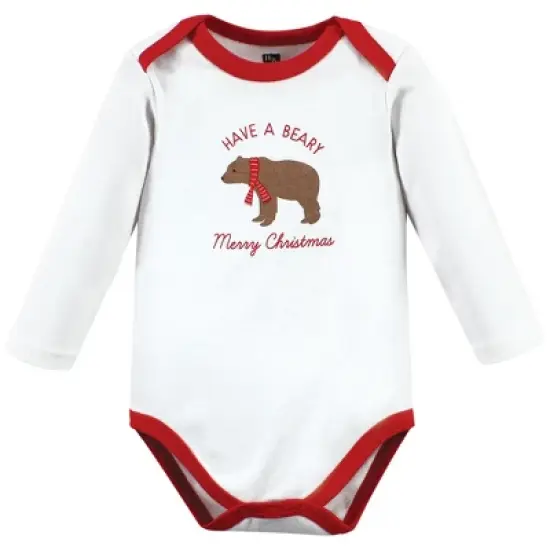 Hudson Baby Unisex Baby Cotton Long-Sleeve Bodysuits, Moose Be Christmas image {2}