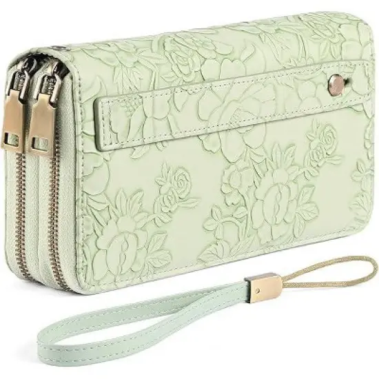 Ladies' clutch bag with anti-theft wrist strap,leather wallet,large-capacity credit card holder,handle-style carry strap image {7}