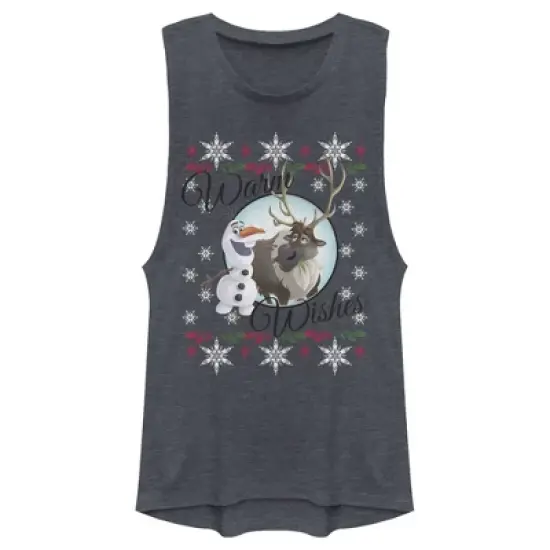 Junior's Frozen Christmas Warm Wishes Festival Muscle Tee image {2}