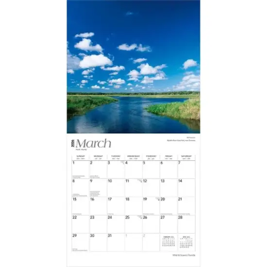 BrownTrout Florida Wild and Scenic 2026 12"x24" Hanging Square Wall Calendar Plastic-Free image {2}