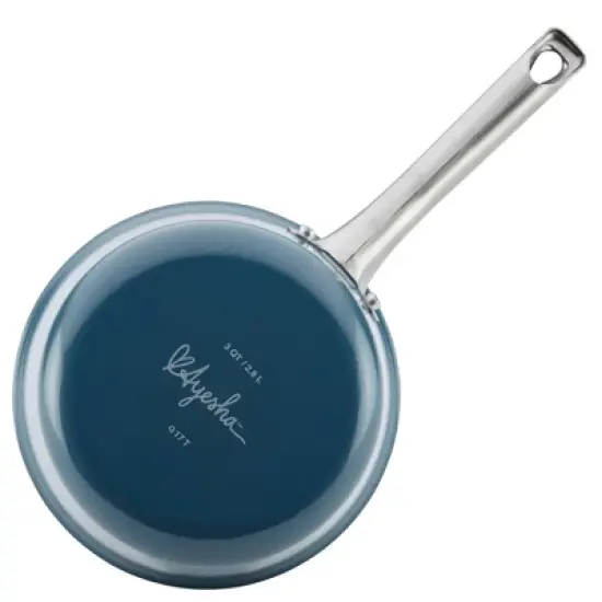 Ayesha Curry Home Collection 3qt Covered Saucepan Twilight Teal image {4}