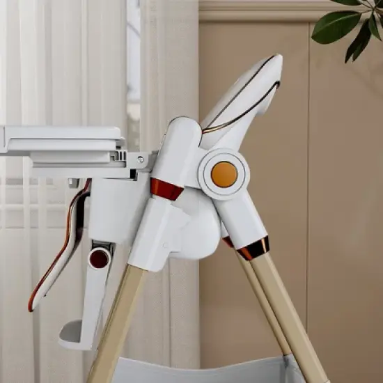 Aortzio Baby High Chair With Wheels,Black image {9}