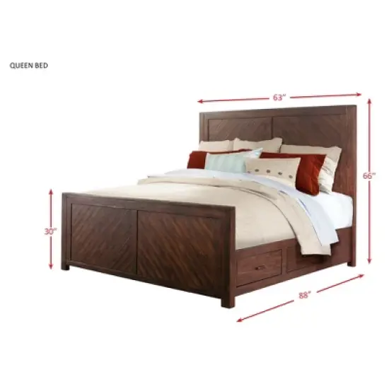 3pc Queen Dex Platform Storage Bedroom Set Walnut Brown - Picket House Furnishings image {7}