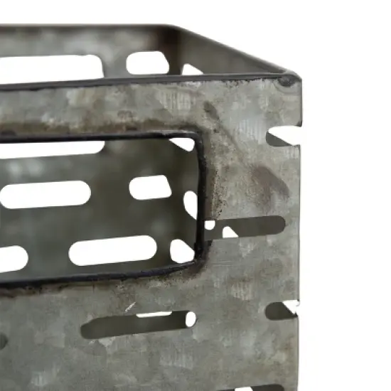 Flower Tin Galvanized Metal Planter - Foreside Home & Garden image {3}