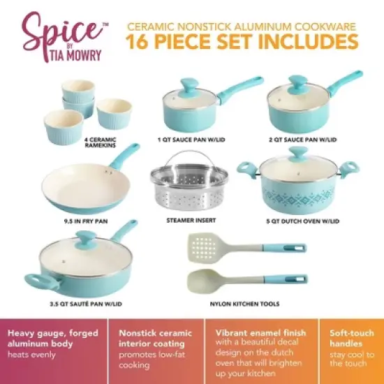 Spice by Tia Mowry Savory Saffron 7pc Healthy Nonstick Ceramic Cookware Set image {11}