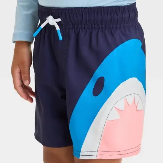 Toddler Boys' Shark Bite Swim Shorts - Cat & Jack&trade; Navy image {2}