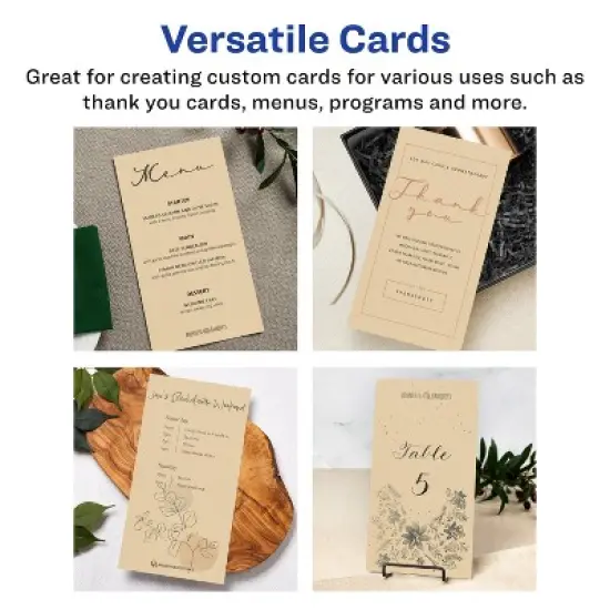 Avery Printable Rectangle Postcards, 6" x 11", Kraft Brown Cardstock, Laser/Inkjet Cards, 10 Total image {2}