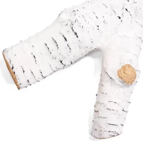 Barton 6-Pieces Stackable Ceramic Log Set Birch Wood Style Realistic Fireplace Logs, White image {3}