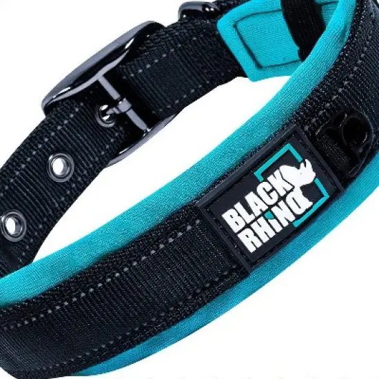 Black Rhino Neoprene Padded Dog Collar - Orange - Large image {2}