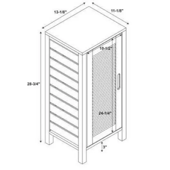 Bracken One-Door Floor Cabinet Natural - Linon image {11}