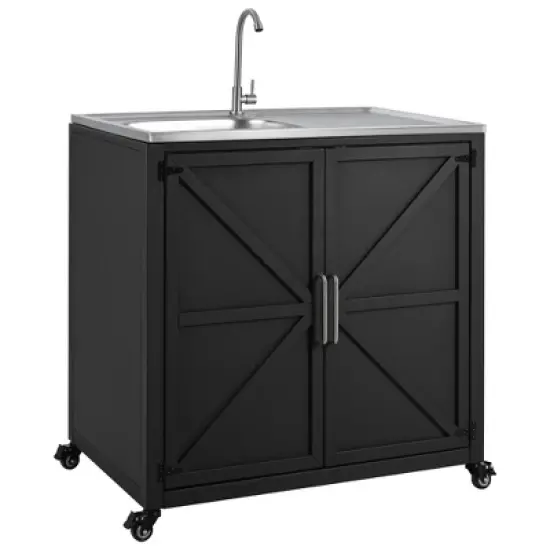 YOOCOZZ  Modular Outdoor Kitchen Sink with Cabinet - Black image {2}