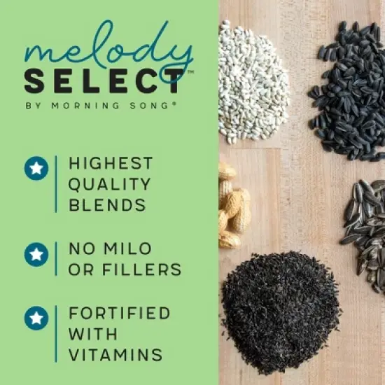 Melody Select 4lb Songbird Supreme Wild Bird Food: Nut & Fruit Blend, Attracts Variety of Birds, USA Made image {5}