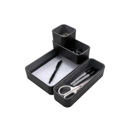 Advantus Fusion Plastic Letter Tray Black/Gray 37678 image {1}