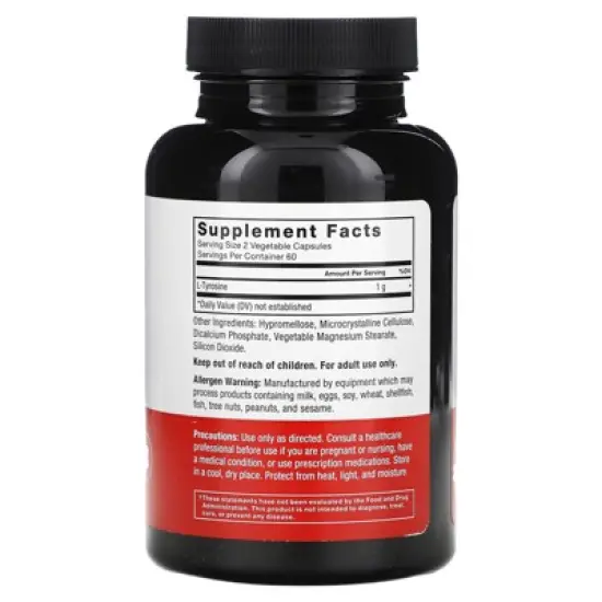 Force Factor L-Tyrosine, 500 mg, 120 Vegetable Capsules image {1}