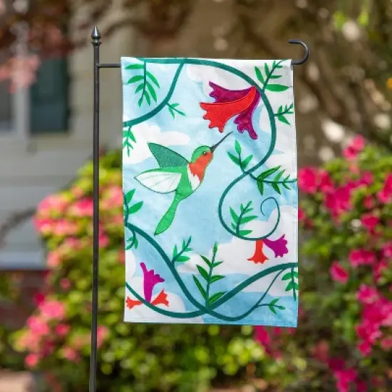 Hummingbird Linen Garden Flag image {1}