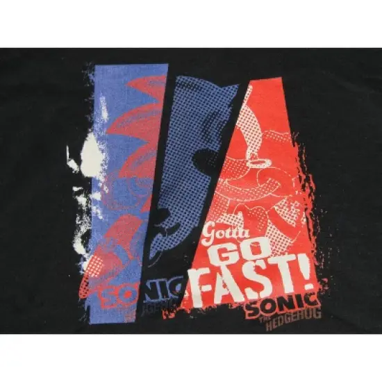 Sonic The Hedgehog Gotta Go Fast Colored Dots Men's Black Sweatshirt image {1}