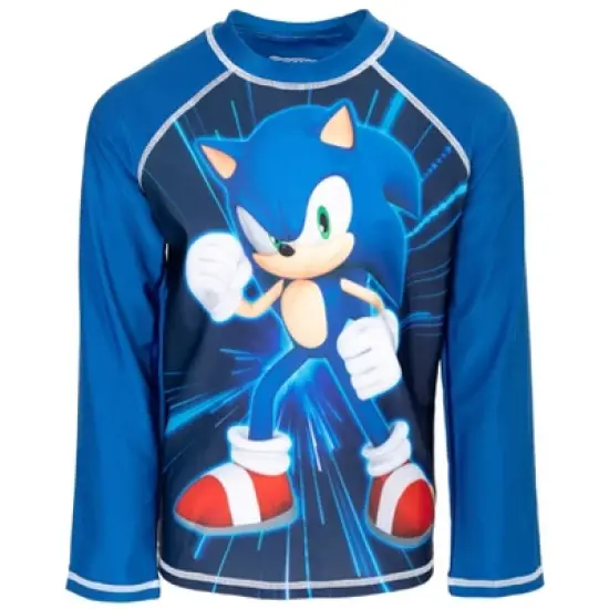 SEGA Sonic the Hedgehog Rash Guard Swim Shirt Little Kid to Big Kid  image {7}