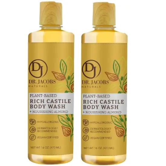 Dr Jacobs Naturals Plant based Castile Liquid Soap Gel - Almond -Hypoallergenic- Dermatologist tested image {8}
