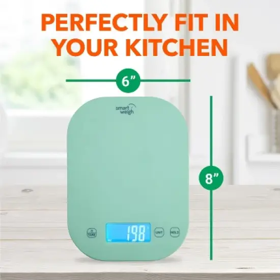 Smart Weigh Digital Food Scale -  11-pound capacity -  Mint Green image {6}