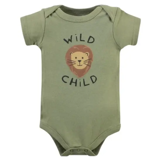 Hudson Baby Infant Boy Cotton Bodysuits, Safari Life 3-Pack image {2}