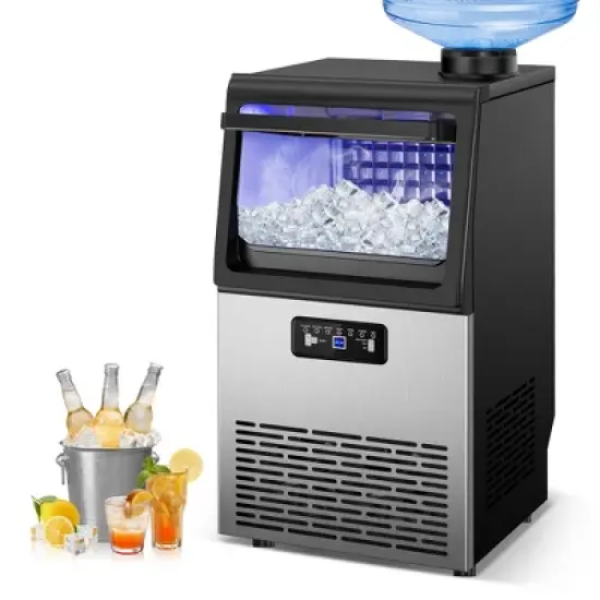RAPSUAR 13.5in 80 lbs./24H Built-in/Freestanding Commercial Ice Maker With LCD Panel image {12}
