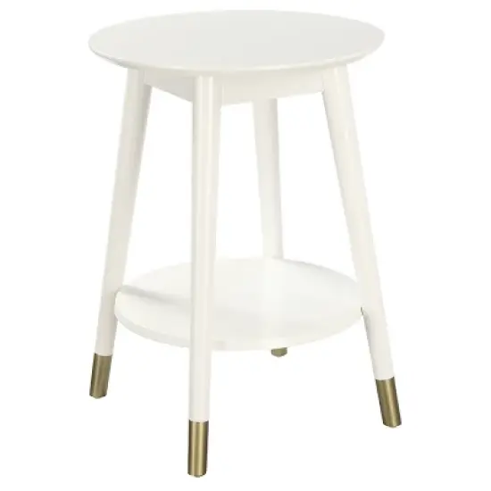 Wilson Mid-Century Modern Round End Table with Bottom Shelf - Breighton Home image {12}