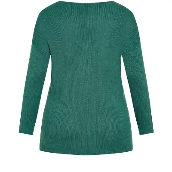 Women's Plus Size Primrose Sweater - teal green | AVENUE image {4}