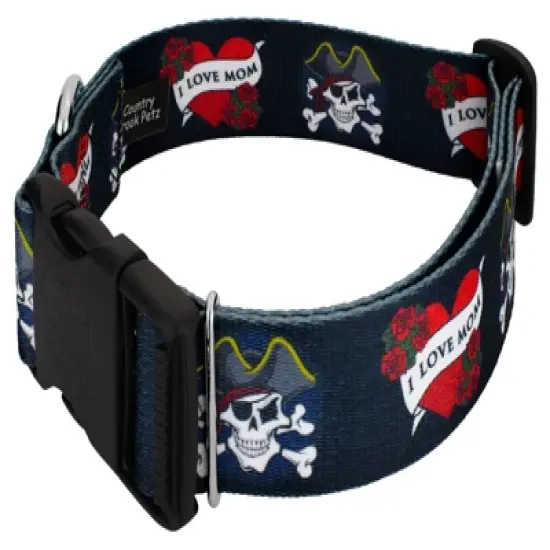 Country Brook Petz 1 1/2 Inch Deluxe I Love Mom Dog Collar image {2}